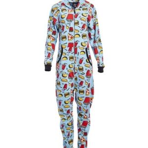 Boxercraft | Blue & Red Junk Food Hooded Union Suit